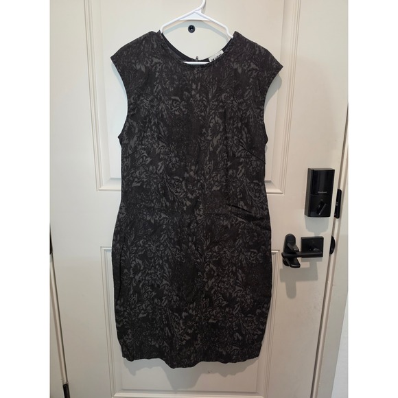 Prairie Underground Dresses & Skirts - Prairie Underground Sheath Dress Womens XL Black Grey Jacquard Floral Sleeveless